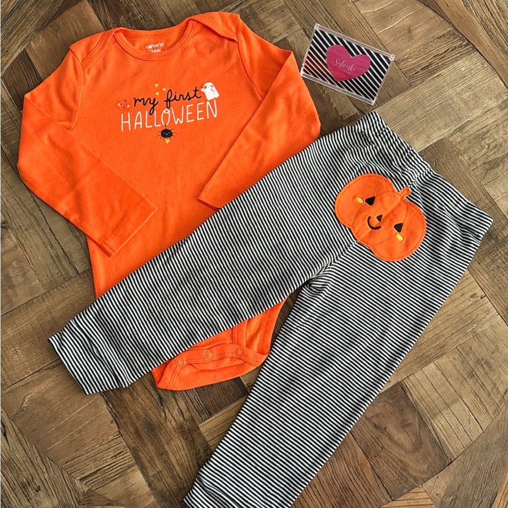 🎃 Carter Baby Carter's 2-Piece Bodysuit & Bottoms My First Halloween Set NWT